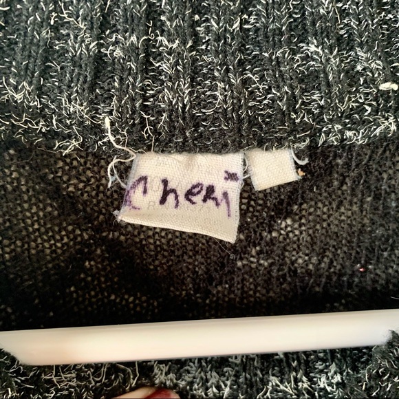Vintage Italian Sweater Voglio Te !  Medium Rare Unique 80s 90s Black White - Picture 5 of 6